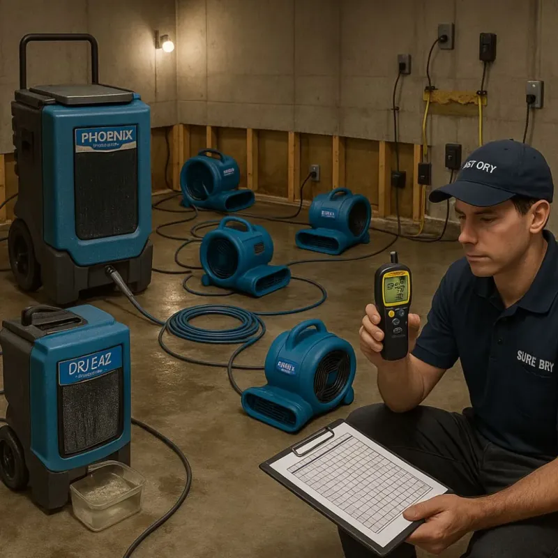 Structural Drying and Dehumidification process in Christopher, IL